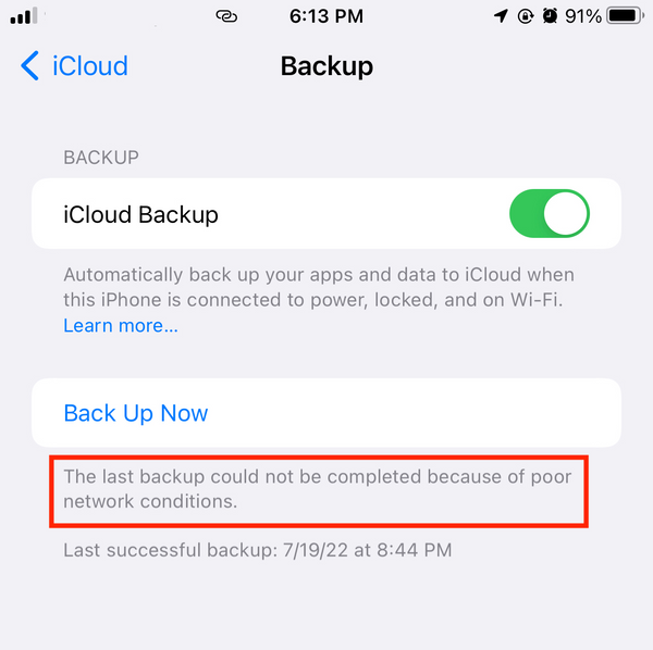 3 Steps to Fix a Failed iCloud Backup on Your iPhone